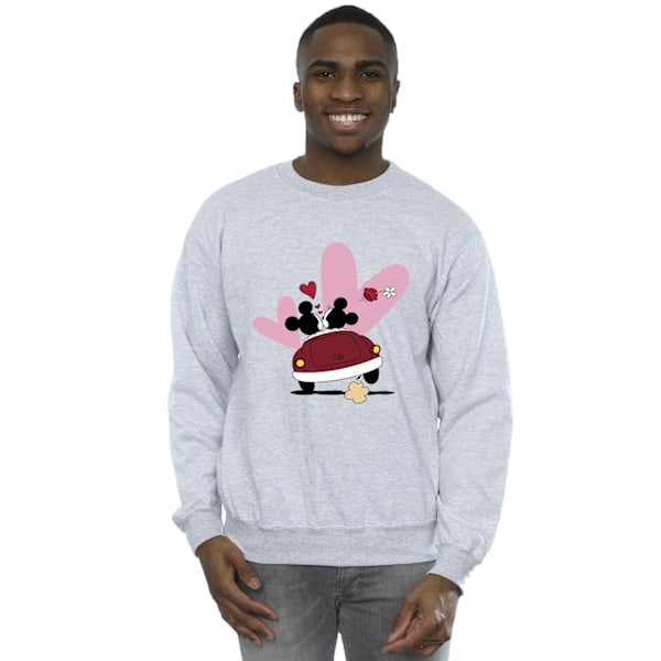 Disney Herr Mickey Mouse Bil Tryck Sweatshirt L Sports Grey Sports Grey L