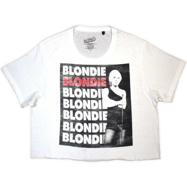 Blondie Womens/Ladies Stacked Logo Crop Top L Svart Black L