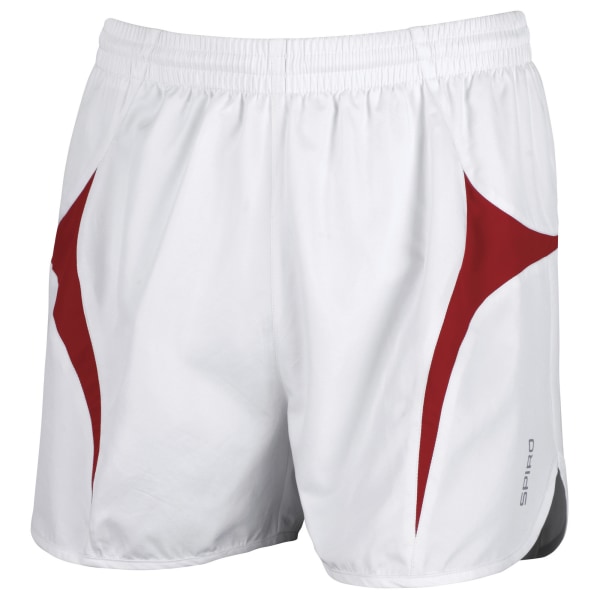 Spiro Mens Sports Micro-Lite löparshorts XL Vit/Röd White/Red XL