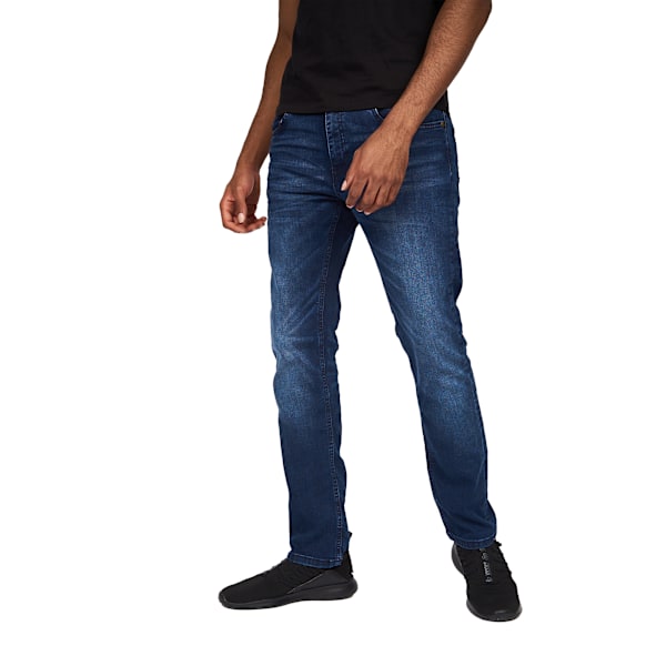 Crosshatch herr Svelte Stretch Jeans 40R mörk tvätt Dark Wash 40R