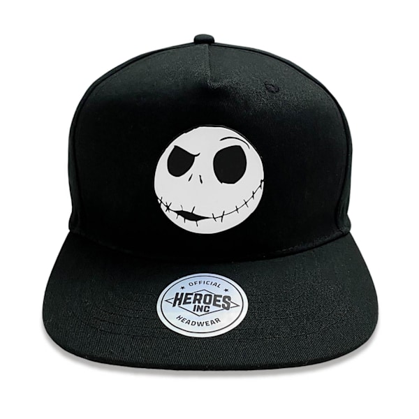 Nightmare Before Christmas Jack Skellington Face Snapback Cap O Black/White One Size