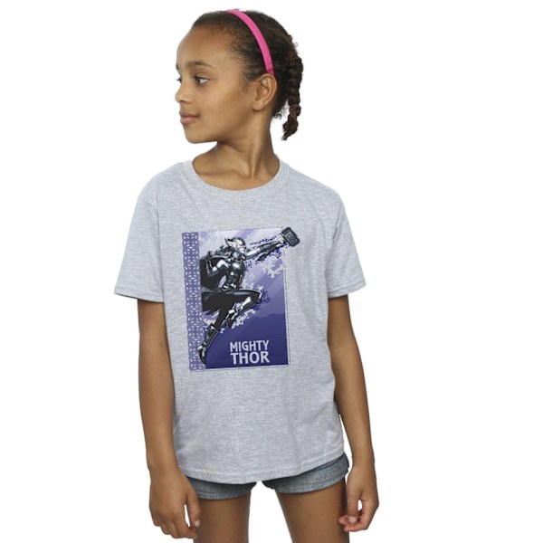 Marvel Girls Thor Love And Thunder Mighty Thor Bomull T-Shirt 3 Sports Grey 3-4 Years