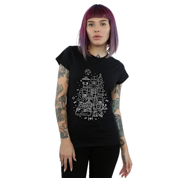 Star Wars Dam/Damer Empire Jul Bomull T-shirt XL Svart Black XL