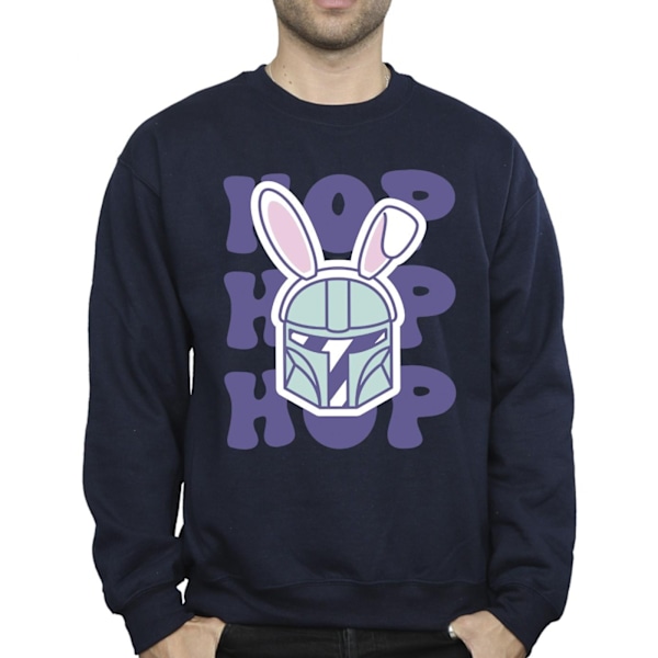 Star Wars The Mandalorian Hop Into Easter Sweatshirt S Nav för män Navy Blue S