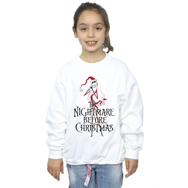 Disney Girls The Nightmare Before Christmas Santa Sweatshirt 3- White 3-4 Years