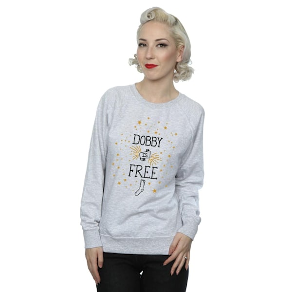 Harry Potter Dam/Kvinnor Dobby Är Bomull Sweatshirt M Han Heather Grey M