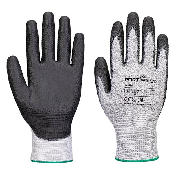 Portwest Unisex Vuxen A124 Greppsäker PU Diamantstickad Säkerhetshandske Grey/Black XL