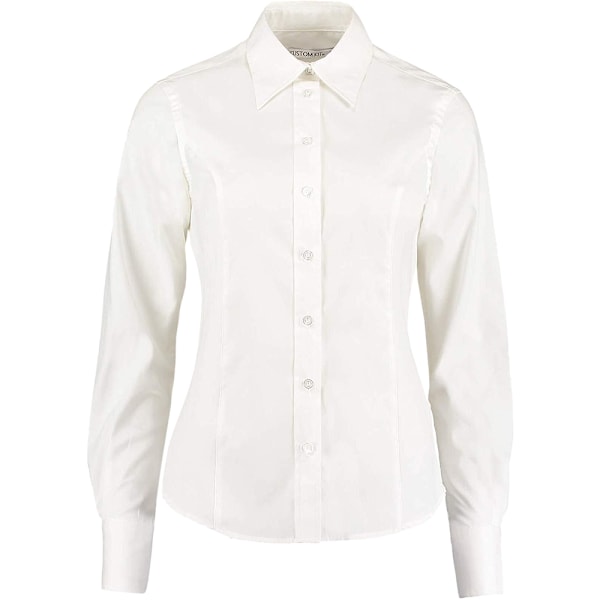 Kustom Kit Dam Workwear Oxford Långärmad Skjorta 16 Vit White 16