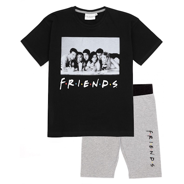 Friends Girls Cycling Short Pyjama Set 10-11 År Svart/Grå Black/Grey 10-11 Years