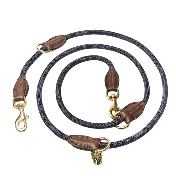 Digby & Fox Läder Hundkoppel En Storlek Marinblå Navy One Size