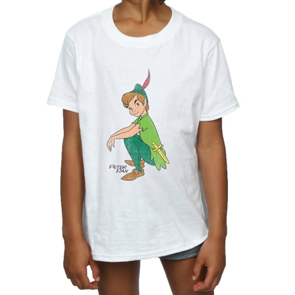 Peter Pan Klassisk Bomull T-shirt för flickor 7-8 år Vit White 7-8 Years