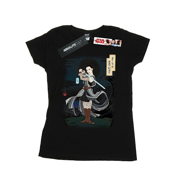 Star Wars Dam/Kvinnor The Last Jedi Japanska Rey Bomull T-shirt Black M