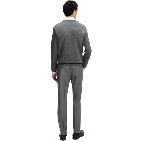Boss Herr Stickad Vanlig Formell Tröja L Mellangrå Medium Grey L