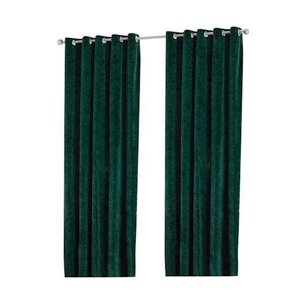 Paoletti Verona Crushed Velvet Eyelet Curtains 54in x 66in Emer Emerald Green 54in x 66in