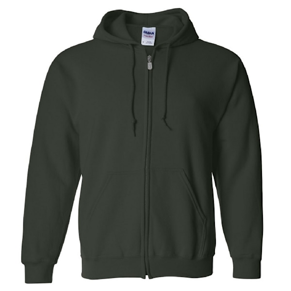 Gildan Heavy Blend Unisex Full Zip Hooded Sweatshirt Top Forest Green L