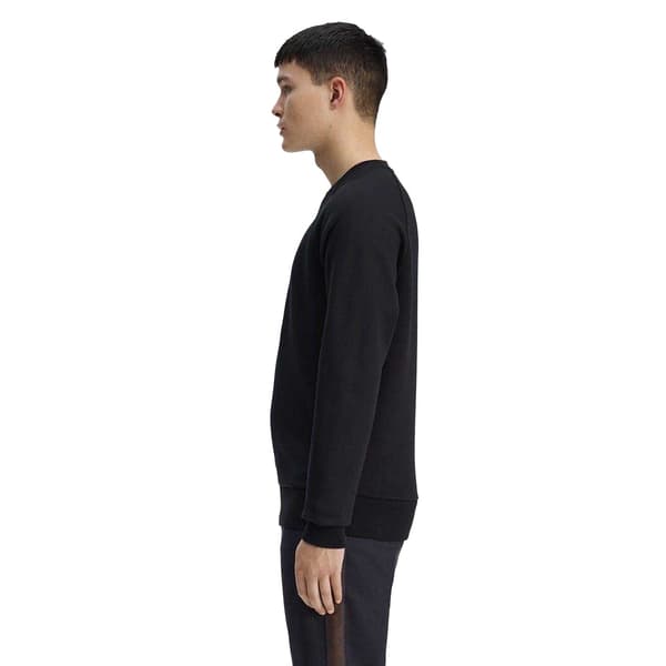 Fred Perry Herrtröja med broderad logotyp L Svart Black L