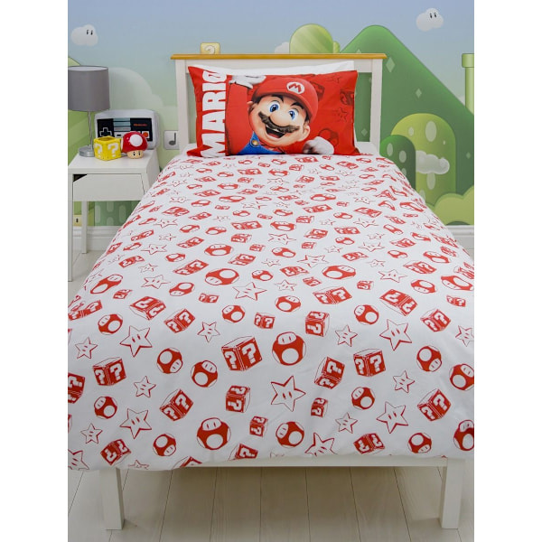 Super Mario Bros Jump Vändbart Påslakanset Enkelt Multico Multicoloured Single