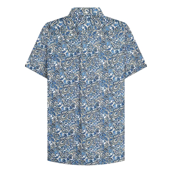 Lambretta Herr SS25 Paisley Skjorta 3XL Vit/Blå White/Blue 3XL
