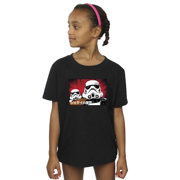 Star Wars Girls Stormtrooper Japansk Bomull T-shirt 12-13 År Black 12-13 Years