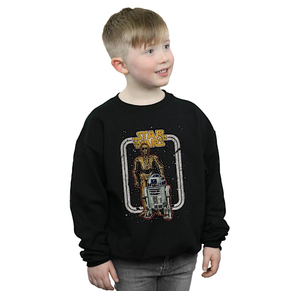 Star Wars Pojkar R2-D2 Och C-3PO Vintage Sweatshirt 5-6 År Bla Black 5-6 Years