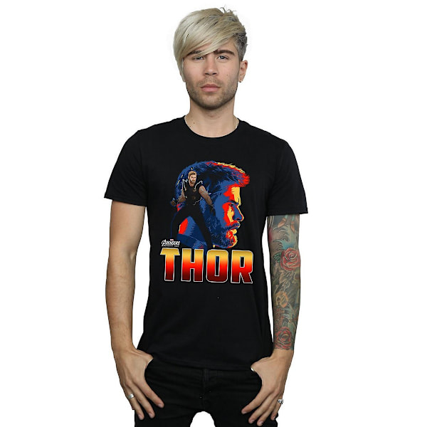 Avengers Infinity War Herr Thor Bomull T-shirt S Svart Black S