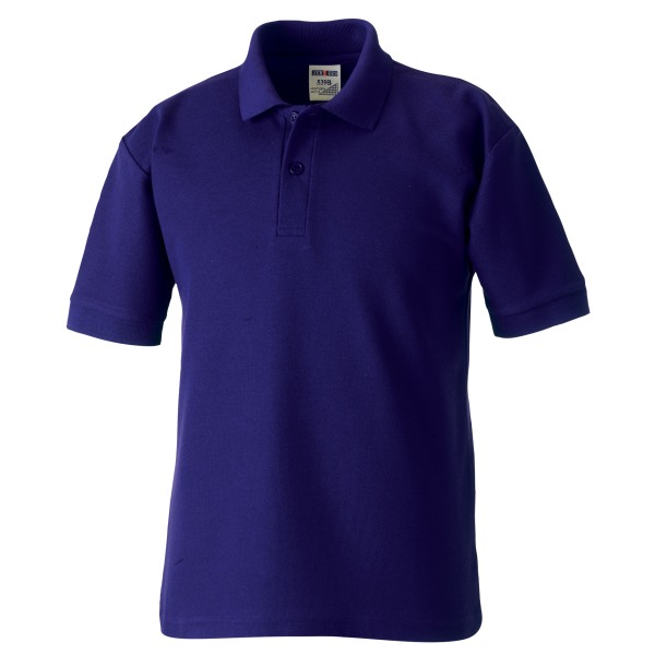 Jerzees Schoolgear Childrens 65/35 Pique Polo Shirt (Pack of 2) Purple 9-10