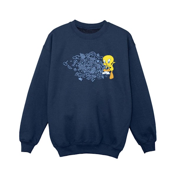 Looney Tunes Boys ACME Doodles Tweety Sweatshirt 12-13 år Marinblå Navy Blue 12-13 Years