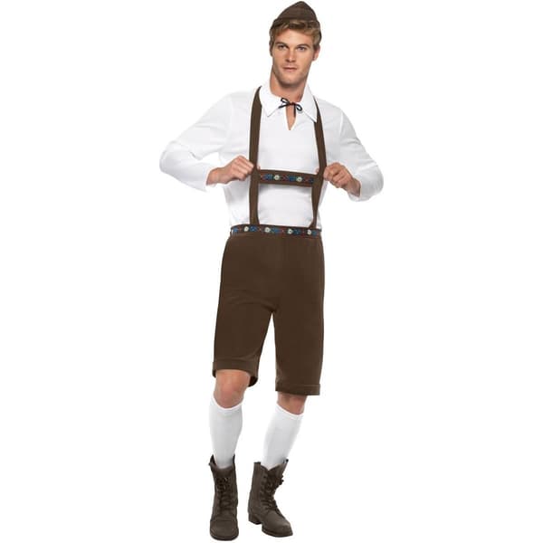Smiffys Bayersk Kostymset för Män M Brun/Vit Brown/White M