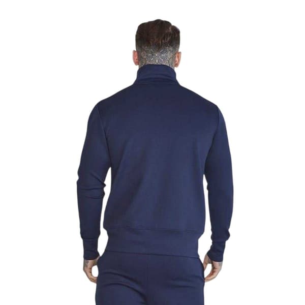 SikSilk Herr Logotyp Tröja med Hög Krage Slim Track Top M Marinblå Navy M