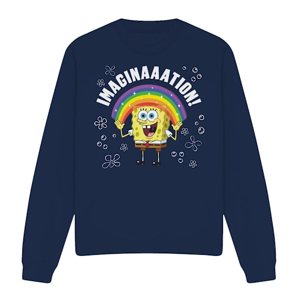 SvampBob Fyrkant Unisex Vuxen Imagination Sweatshirt L Marinblå Navy L