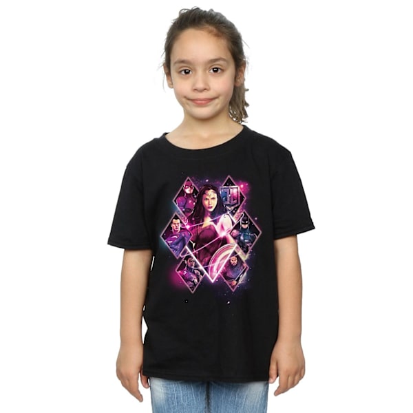 DC Comics Girls Justice League Movie Team Diamonds Bomull T-shirt Black 5-6 Years