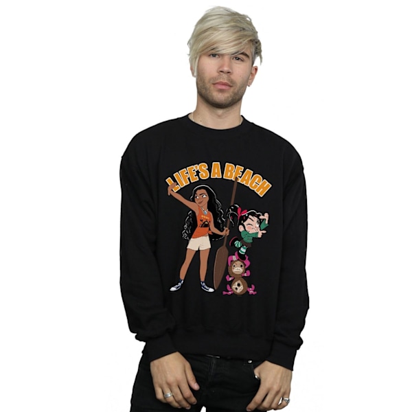 Disney Herr Wreck It Ralph Moana Och Vanellope Sweatshirt XL Svart Black XL