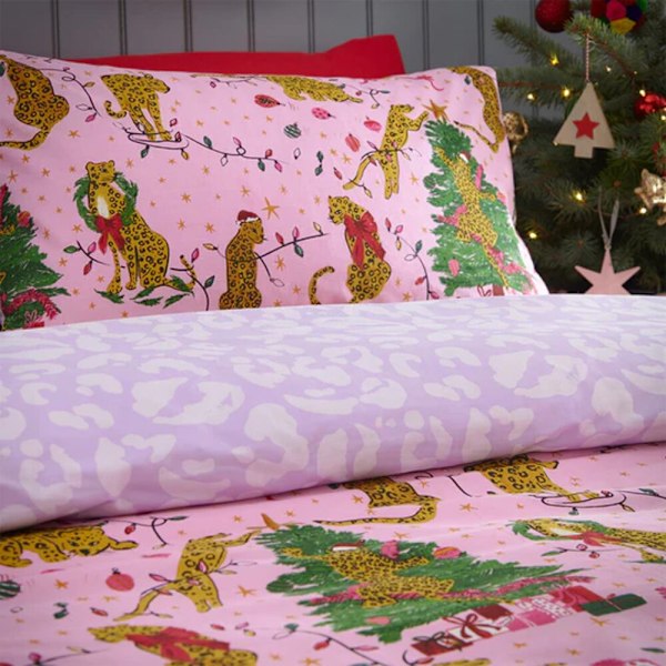 Furn Purrfect Jul Örngott Set Junior Rosa/Lila Pink/Lilac Junior