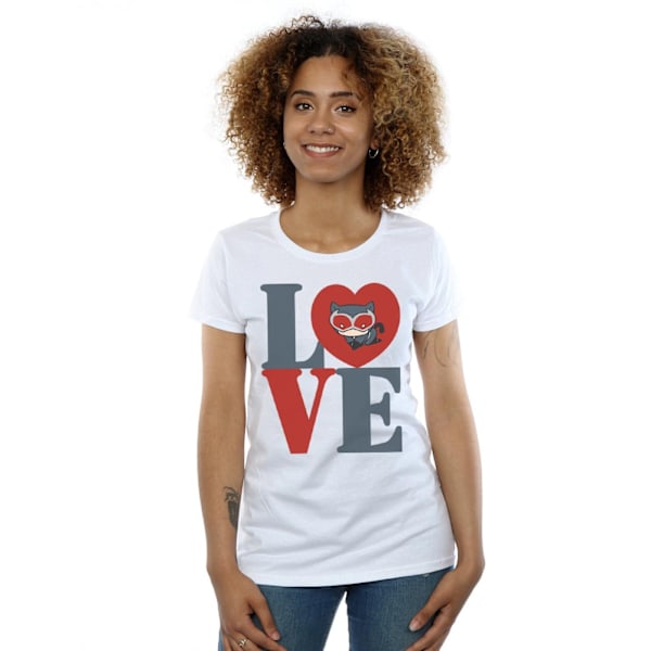 DC Comics Dam/Kvinnor Chibi Catwoman Love Bomull T-shirt M Vit White M