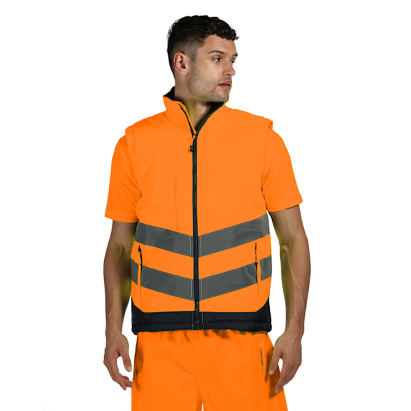 Regatta Professional Mens Hi Vis Pro Body Warmer XL Orange/Navy Orange/Navy XL