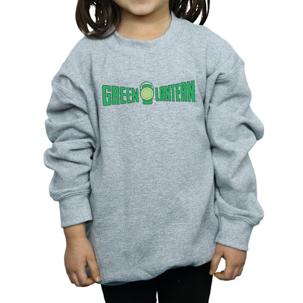 DC Comics Girls Green Lantern Text Logo Sweatshirt 7-8 år Sp Sports Grey 7-8 Years