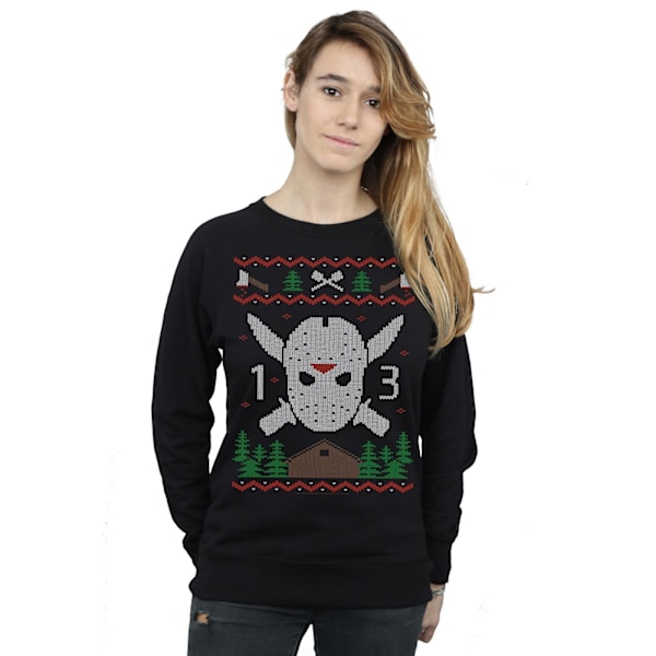Fredag den 13:e Dam/Dam Jul Fair Isle Sweatshirt L Svart Black L