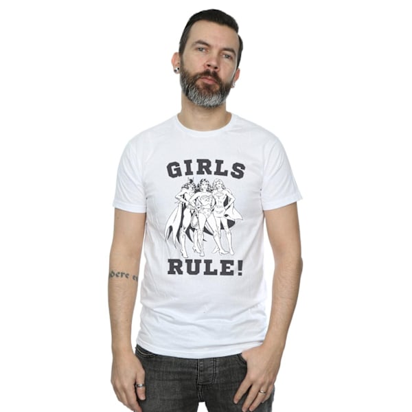 DC Comics Justice League Girls Rule T-shirt M Vit White M