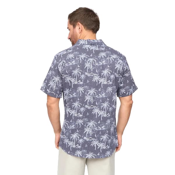 Bewley & Ritch Herr Arecas Palm Print Polyester Kortärmad S Navy M