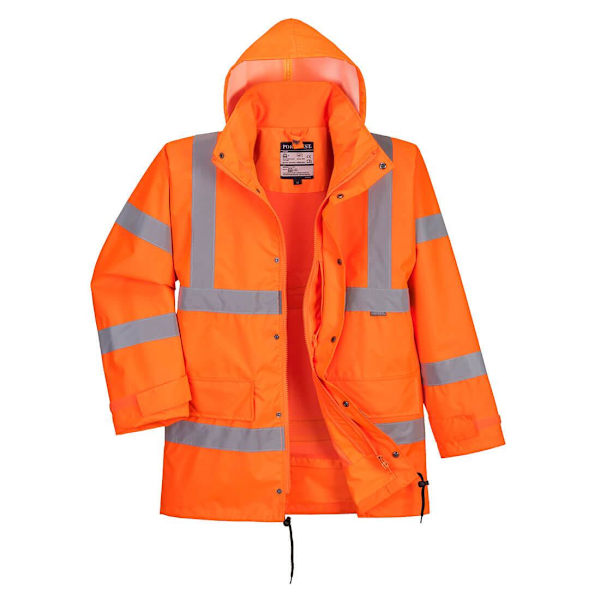 Portwest Herr Regn Hi-Vis Andningsbar Säkerhetstrafikjacka XL O Orange XL