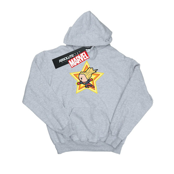 Marvel Mens Kawaii Captain Marvel Hoodie L Sports Grey Sports Grey L