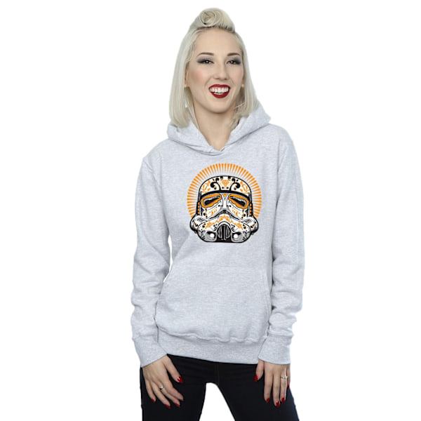 Star Wars Dam/Kvinnor Stormtrooper Dia De Los Muertos Hoodie Heather Grey S