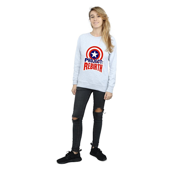 Marvel Womens/Ladies Captain America Project Rebirth Sweatshirt Heather Grey XXL