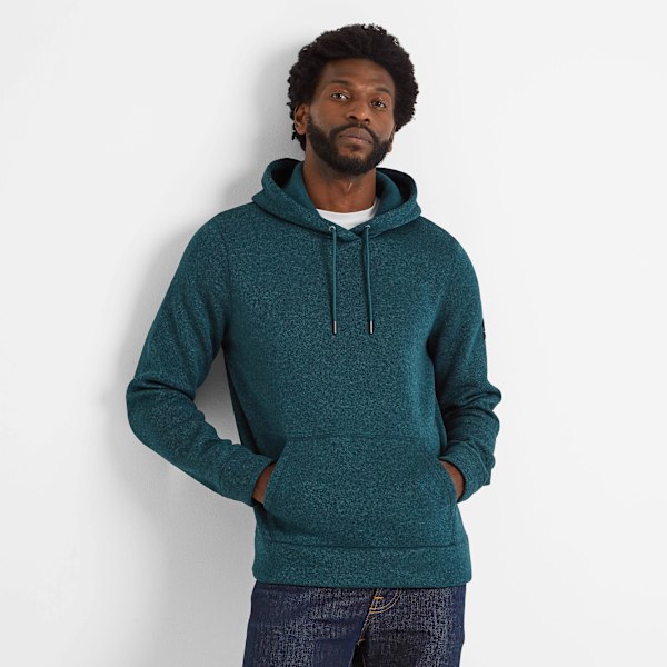 TOG24 Mosby Fleece Knitlook Hoodie för Herrar XL Petrol Green Marl Petrol Green Marl XL