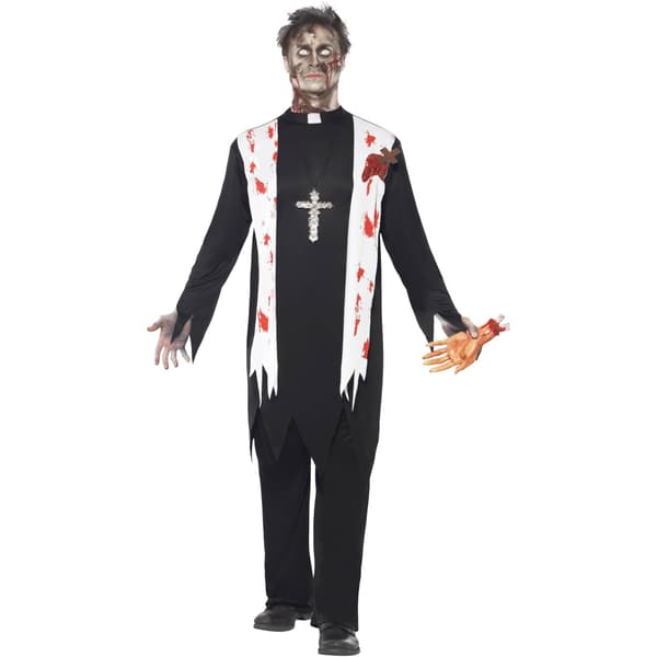 Smiffys Herr Zombie Präst Kostym M Svart/Vit Black/White M