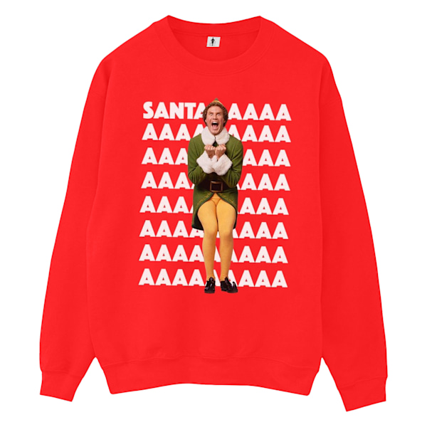 Elf Girls Buddy Santa Scream Sweatshirt 9-11 år Röd Red 9-11 Years