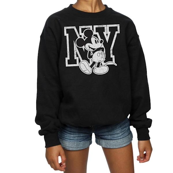 Disney Girls Mickey Mouse NY Kicking Sweatshirt 9-11 år Svart Black 9-11 Years