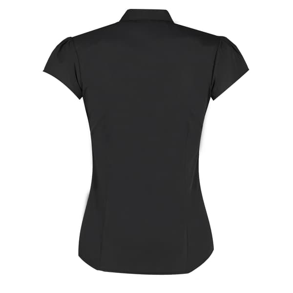 Kustom Kit Dam/Damer Continental V-ringad Korta ärmar Blus Black 8 UK