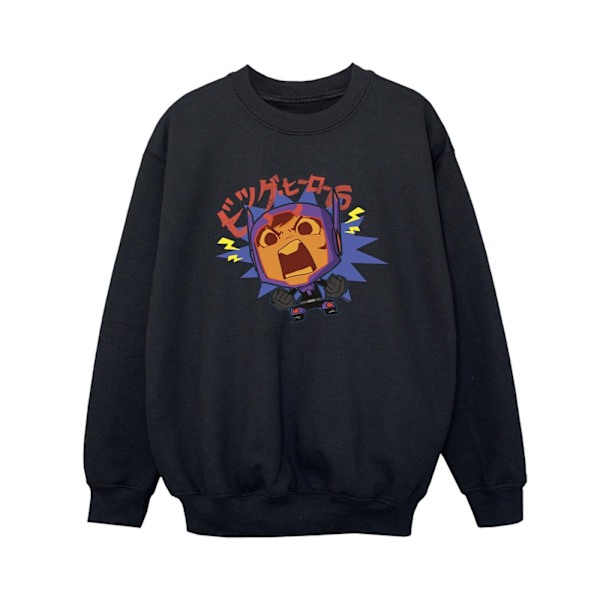 Disney Boys Big Hero 6 Baymax Hiro Angry Manga Sweatshirt 12-13 Black 12-13 Years