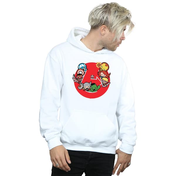 Marvel Herr Kawaii Avengers Ready Steady War Hoodie L Vit White L